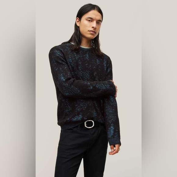 John Varvatos Collection Waverly Python Jacquard Sweater. Size medium. - Picture 1 of 10